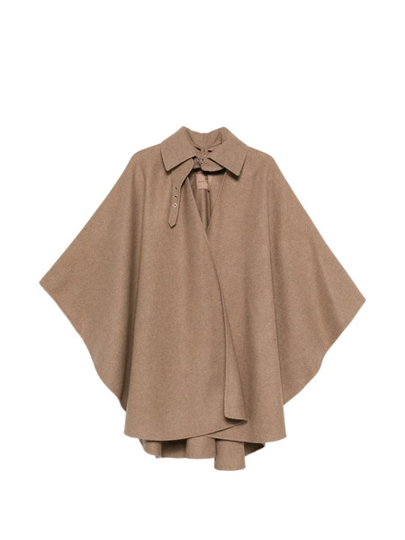  Ermanno Scervino Collared Buckled Cape - Brown 