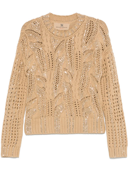  Ermanno Scervino Crystal-embellished Sweater - Brown 