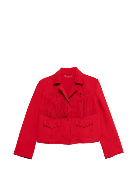  Ermanno Scervino Fringe Laser-cut Jacket - Red 