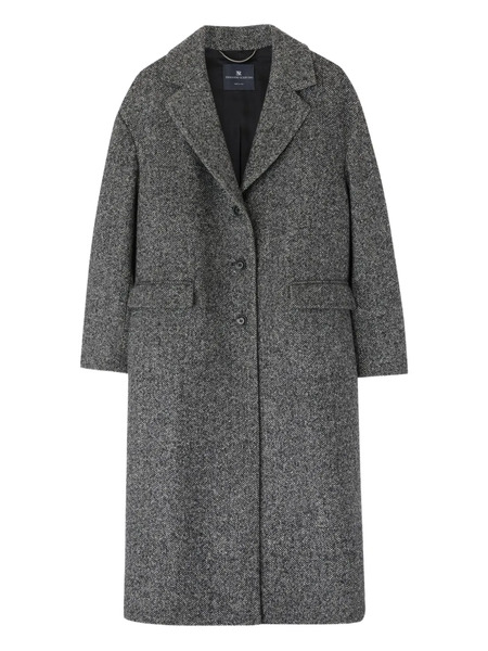  Ermanno Scervino Herringbone-pattern Belted Coat - Grey 