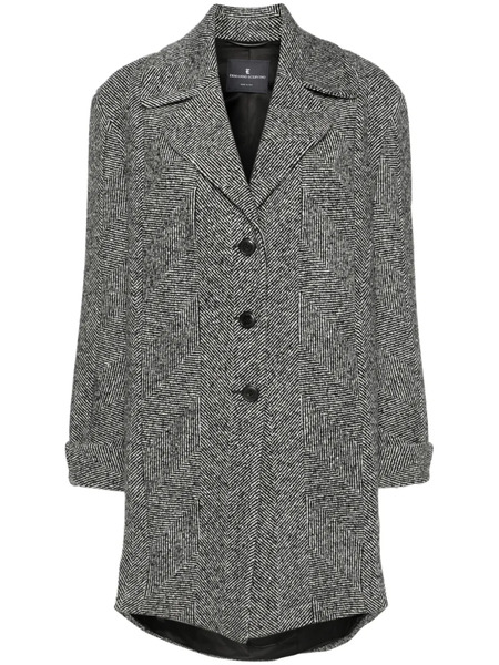  Ermanno Scervino Herringbone-pattern Coat - Black 