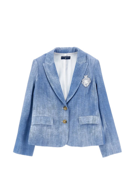  Ermanno Scervino Junior Embellished Buttoned Jacket - Blue 
