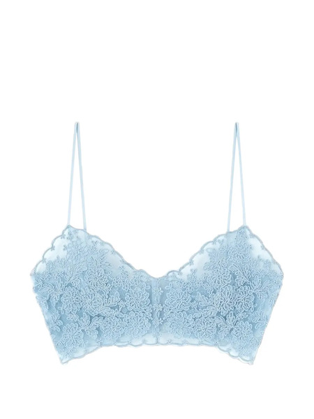  Ermanno Scervino Lace Scalloped Top - Blue 