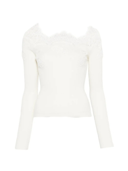  Ermanno Scervino Lace-trim Top - Neutrals 