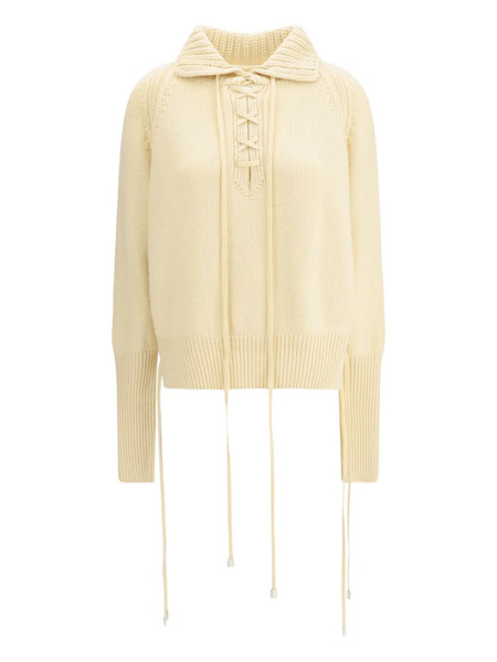  Ermanno Scervino Lace-up Sweater - Neutrals 