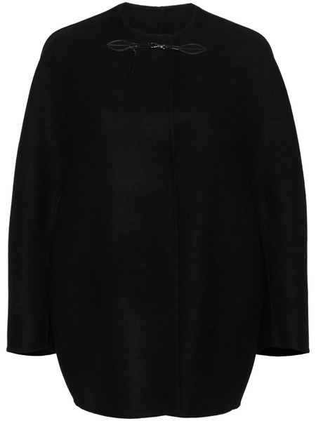 Ermanno Scervino Press-stud Virgin Wool Cape - Black 