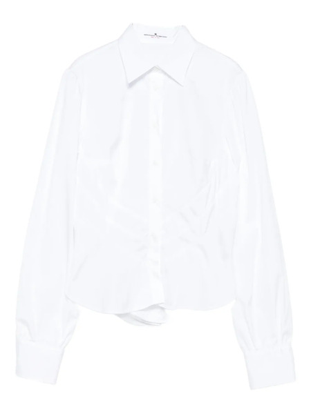  Ermanno Scervino Ruched-panel Collared Shirt - White 