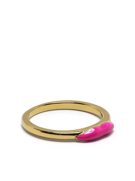  Eshvi Lips-charm Ring - Gold 