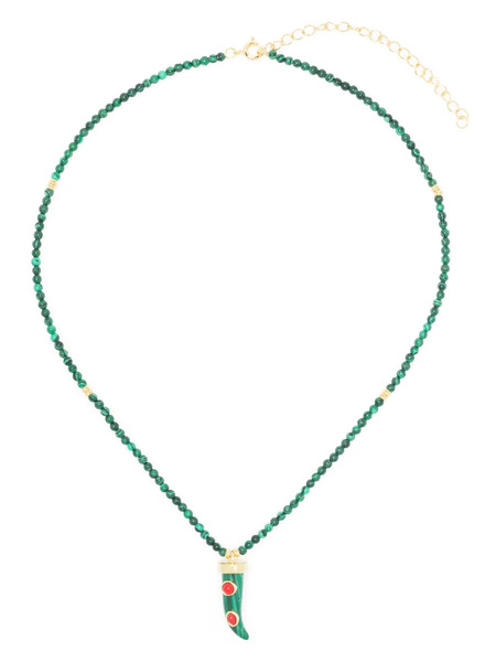  Eshvi Malachite Fang Necklace - Green 