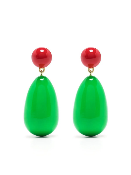  Eshvi Two-tone Drop Earrings - Green 