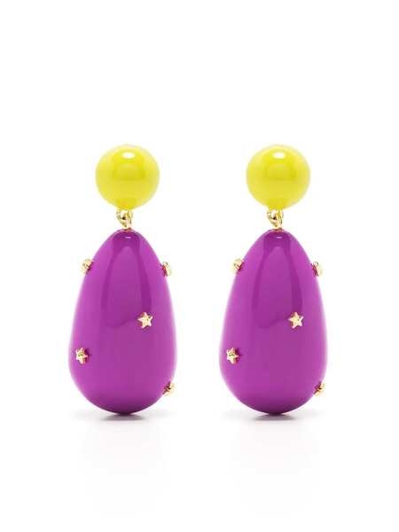  Eshvi Two-tone Drop Earrings - Purple 