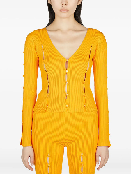 Ester Manas Ribbed-knit Cardigan - Orange 