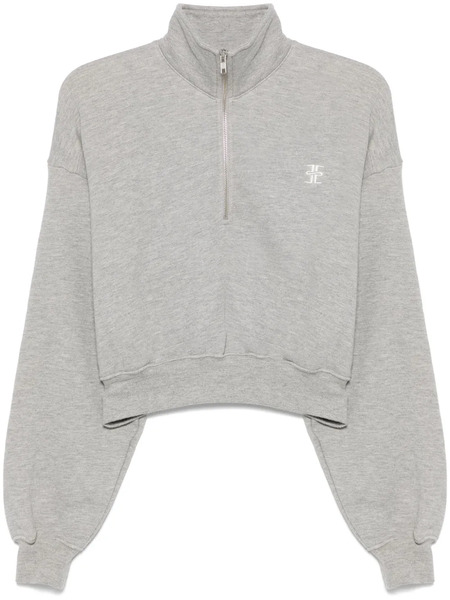  Eterne Cropped Half-zip Sweatshirt - Grey 