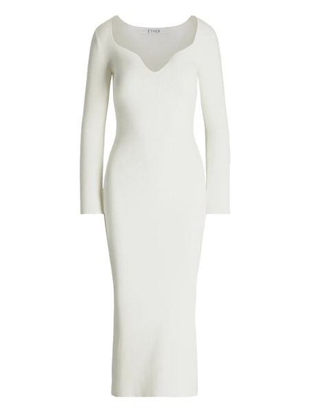  Ether Taurus Side-split Long Dress - White 