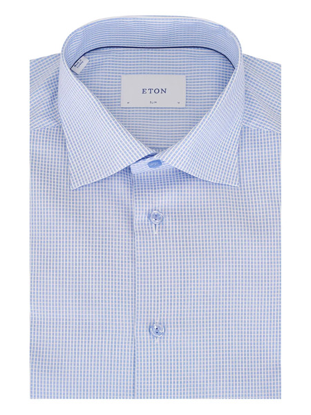  Eton Check-pattern Shirt - Blue 