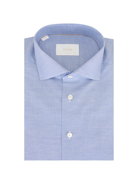  Eton Check-printed Shirt - Blue 