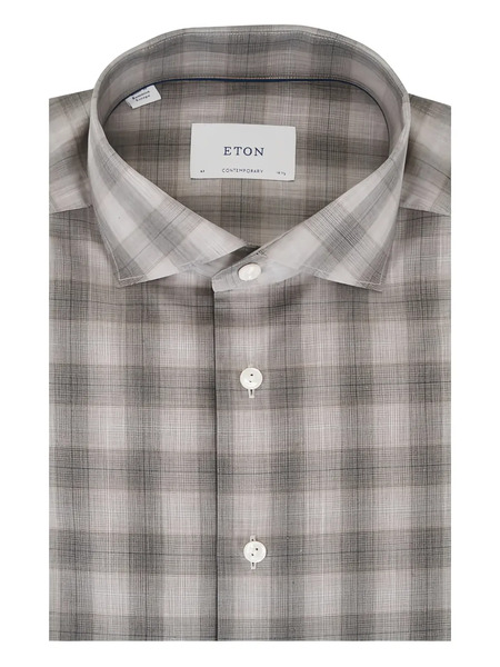  Eton Checked Shirt - Neutrals 