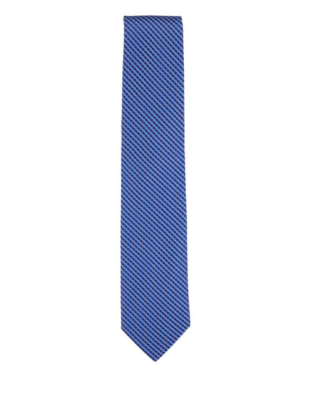  Eton Geometric-pattern Silk Tie - Blue 