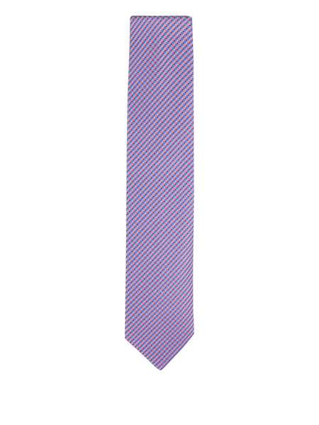  Eton Geometric-patterned Silk Tie - Pink 