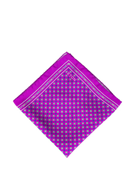  Eton Patterned Pocket Square - Purple 