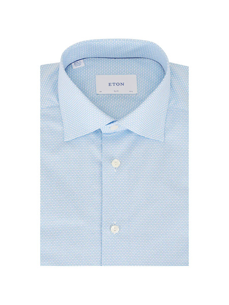  Eton Patterned Shirt - Blue 