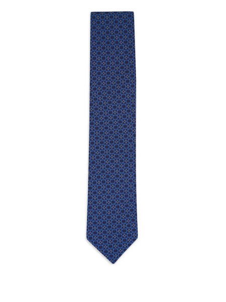  Eton Patterned Silk Tie - Blue 