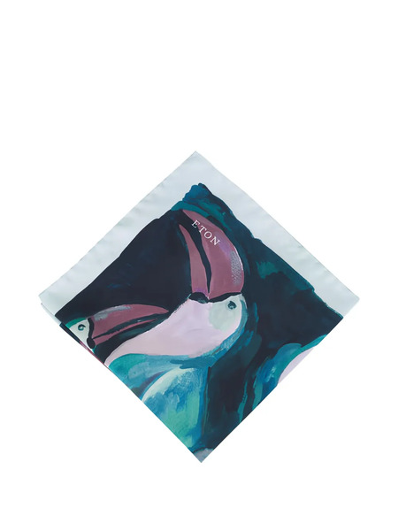  Eton Printed Pocket Square - Green 