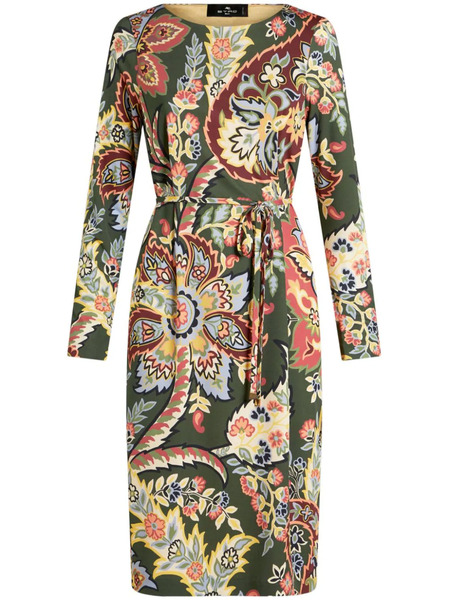  Etro Abstract Pattern Dress - Green 