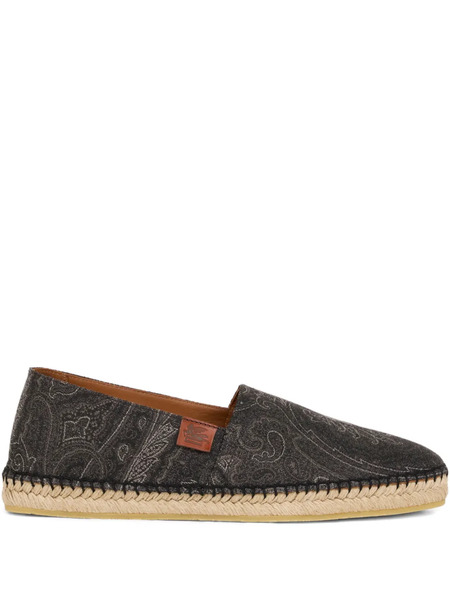  Etro Arnica Jacquard Paisley-pattern Espadrilles - Black 