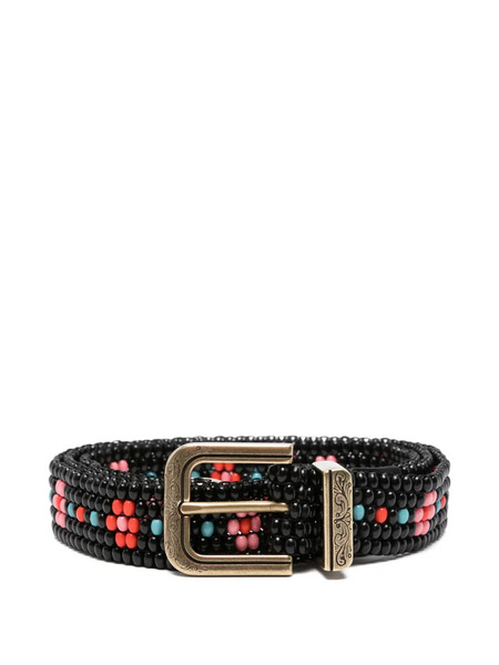  Etro Beaded Buckle Belt - Black 