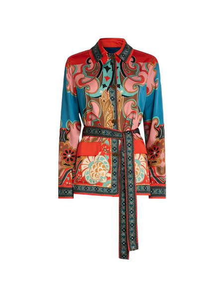  Etro Belt Patterned Jacket - Red 