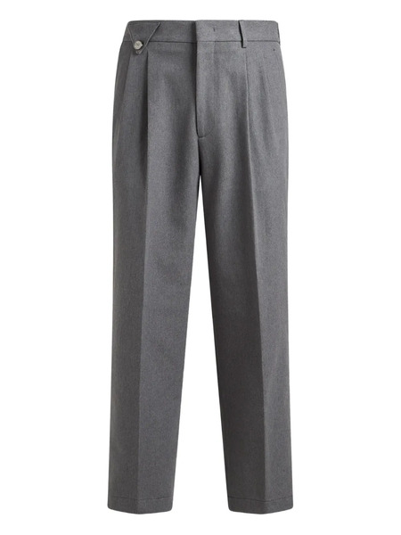  Etro Button Pleated Wool Trousers - Grey 