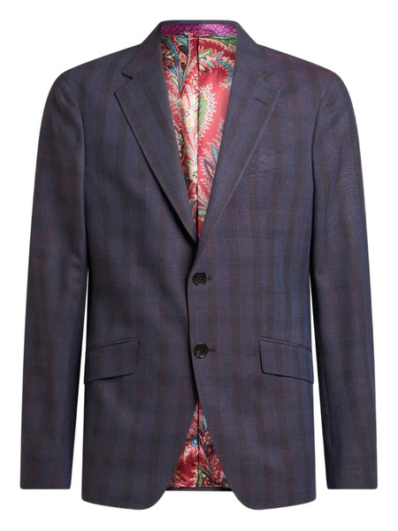  Etro Check-pattern Wool Suit - Blue 