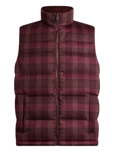  Etro Check Quilted Gilet - Red 