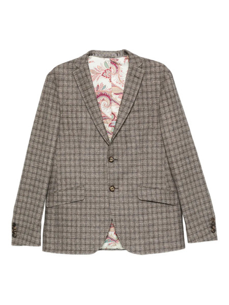  Etro Checked Paisley-lined Blazer - Neutrals 