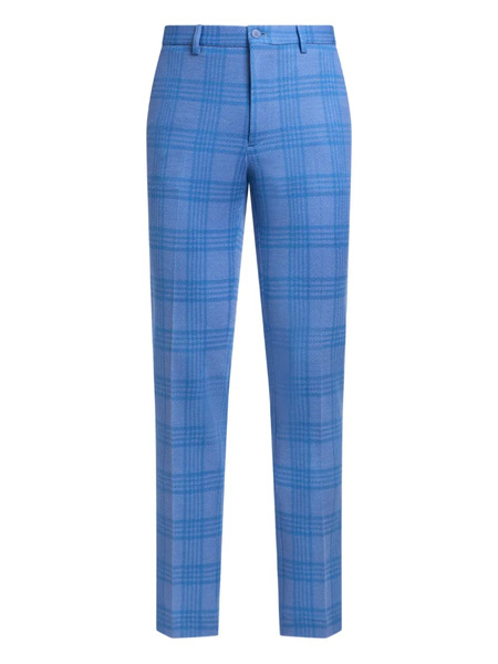  Etro Checked Tailored Trousers - Blue 