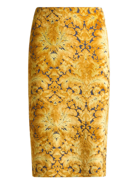  Etro Chenille Jacquard Midi Skirt - Yellow 