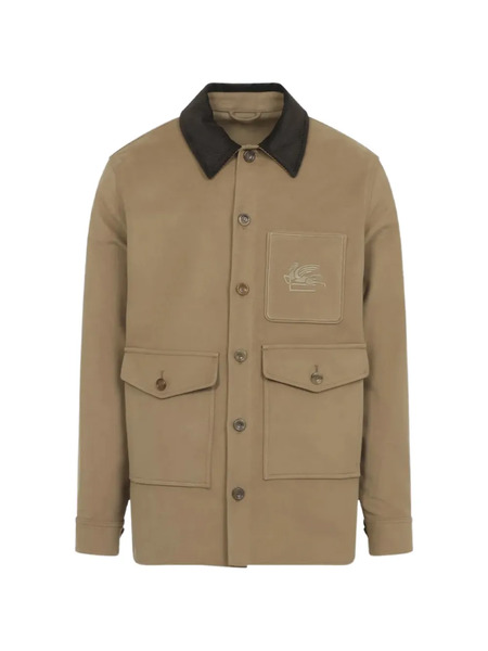  Etro Corduroy Collar Jacket - Neutrals 