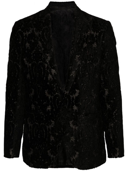  Etro Devoré-effect Single-breasted Blazer - Black 