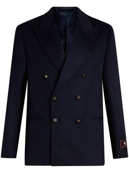  Etro Double-breasted Cashmere Blazer - Blue 