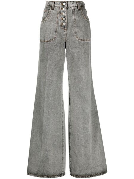  Etro Embroidered Flared Jeans - Grey 