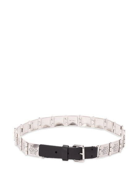  Etro Engraved-detail Belt - Silver 