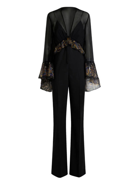  Etro Flared Sleeves Jumpsuit - Black 