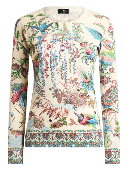  Etro Flora Fauna Motif Top - Neutrals 