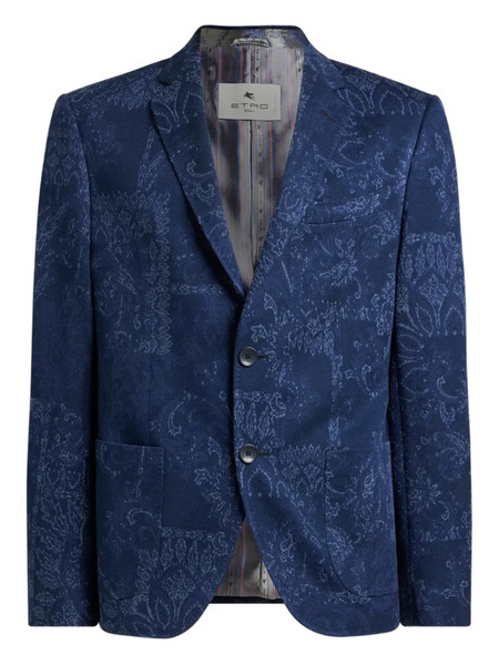  Etro Floral Jacquard Single-breasted Jacket - Blue 