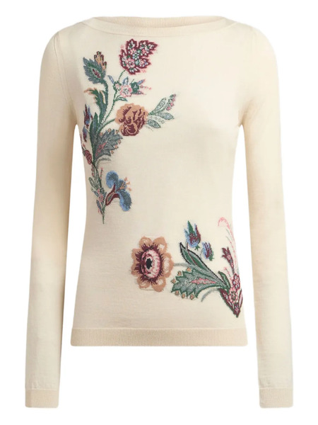 Etro Floral-jacquard Sweater - Neutrals 
