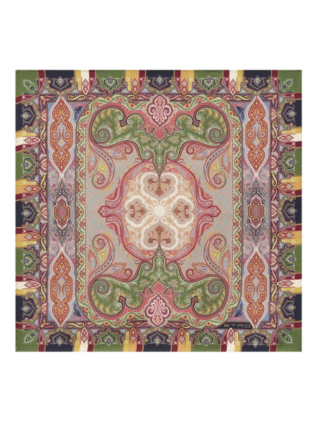  Etro Floral Paisley Silk Pocket Square - Neutrals 
