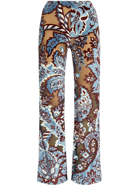  Etro Floral Patterned Trousers - Blue 