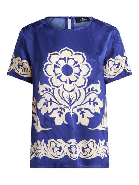  Etro Floral-print Blouse - Blue 