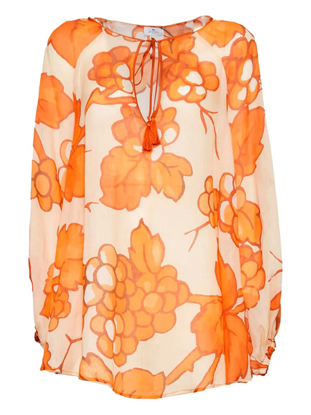  Etro Floral-print Blouse - Orange 